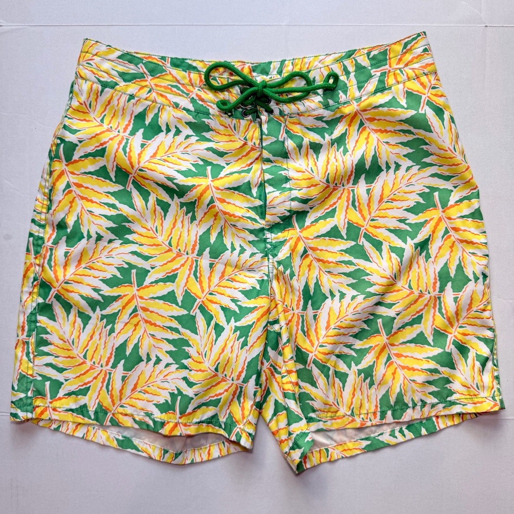 J Crew Swim Trunks Hawaiian Tropical Men's Size 34 Inseam 7"